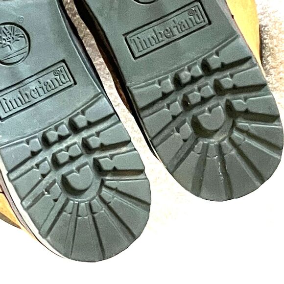 Timberland Boots Vtg Y2K Nubuck Hiking Mid Lace Lug Wheat 9 41 Women Gorp Preppy - Picture 15 of 16